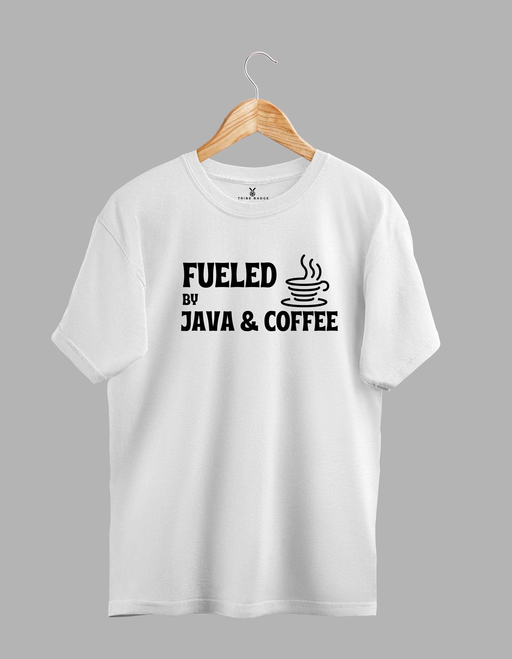 "Fueled by Java and Coffee" T-Shirt – Double the Caffeine, Double the Code