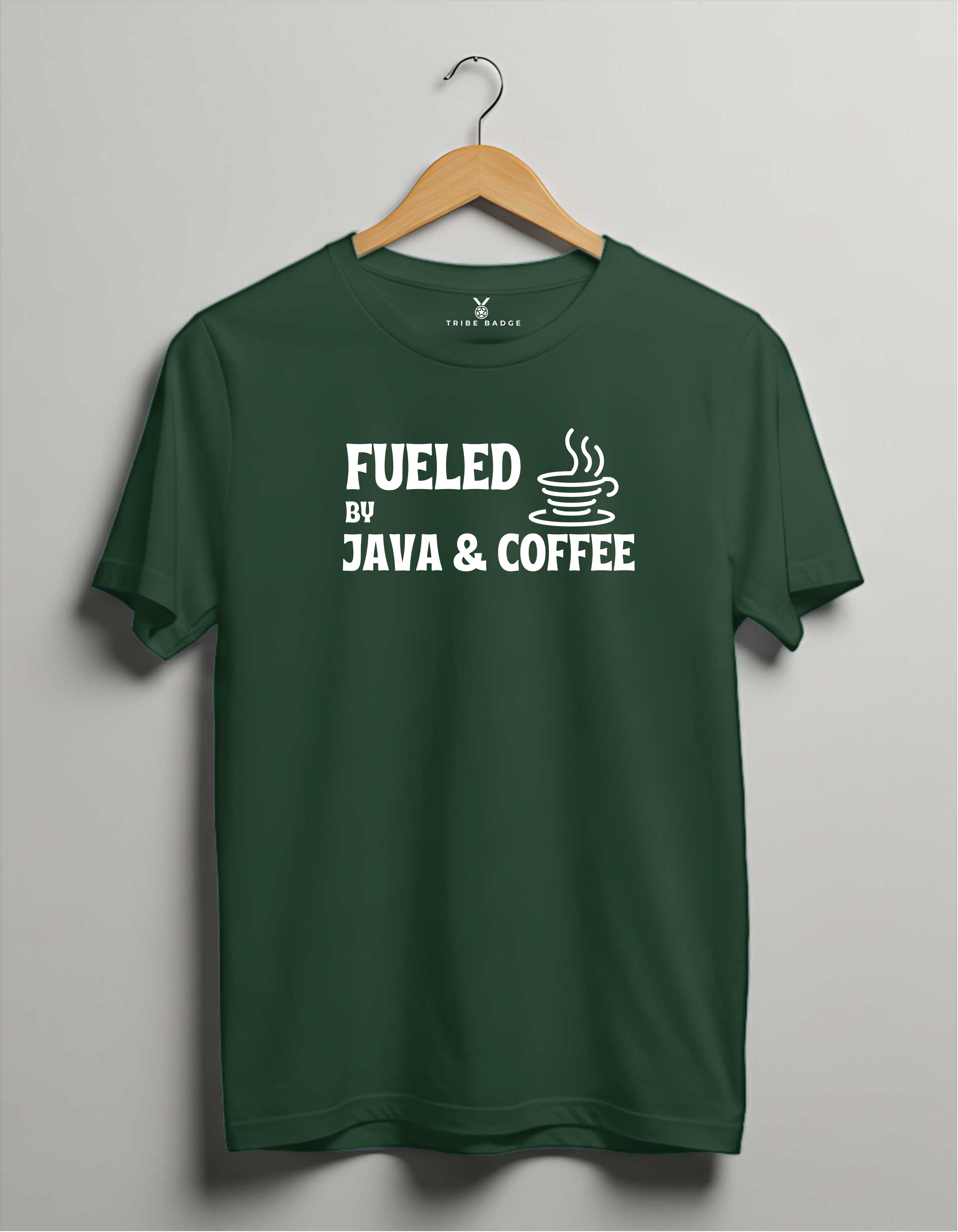"Fueled by Java and Coffee" T-Shirt – Double the Caffeine, Double the Code