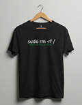 "sudo rm -rf / – Don't Try This at Home" T-Shirt – The Command That Haunts Every Sysadmin